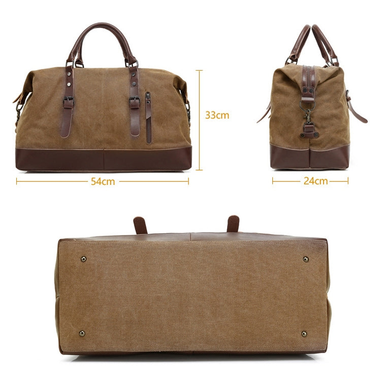 AUGUR 2012 Portable Casual Canvas Travel Handbag Baggage Shoulder Crossby Bag(Coffee) - Handbags by AUGUR | Online Shopping South Africa | PMC TechLife | Buy Now Pay Later Mobicred