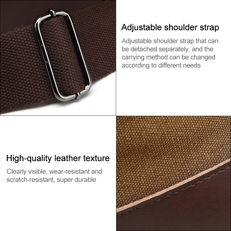 AUGUR 2012 Portable Casual Canvas Travel Handbag Baggage Shoulder Crossby Bag(Coffee) - Handbags by AUGUR | Online Shopping South Africa | PMC TechLife | Buy Now Pay Later Mobicred