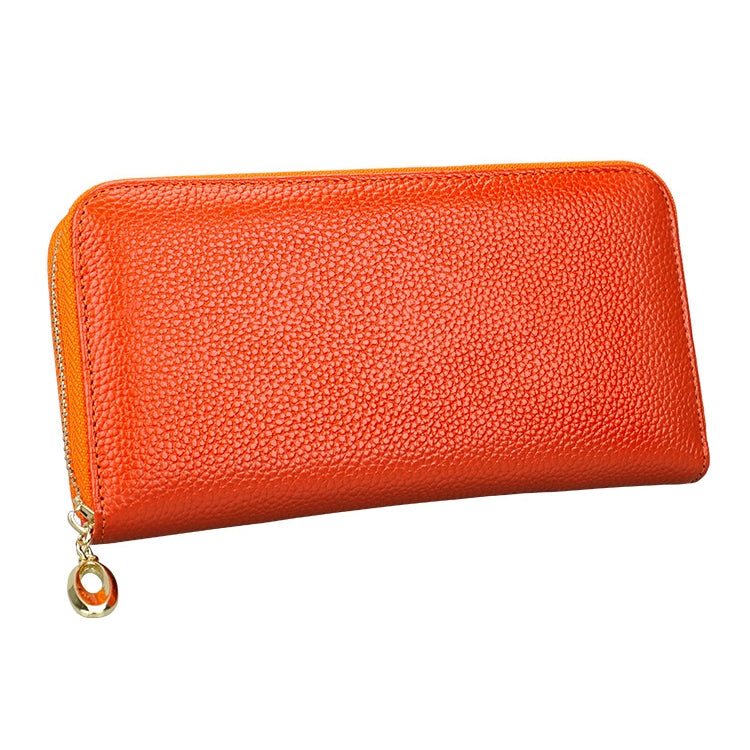 906 Antimagnetic RFID Litchi Texture Women Large Capacity Hand Wallet Purse Phone Bag with Card Slots(Orange) - Antimagnetic RFID Package by PMC Jewellery | Online Shopping South Africa | PMC Jewellery | Buy Now Pay Later Mobicred