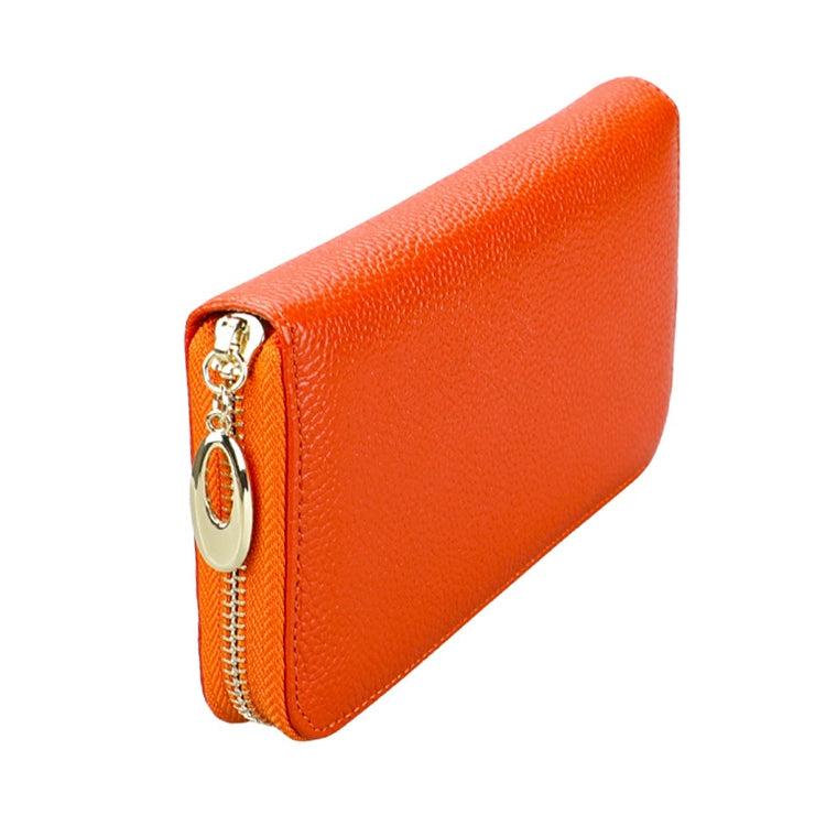 906 Antimagnetic RFID Litchi Texture Women Large Capacity Hand Wallet Purse Phone Bag with Card Slots(Orange) - Antimagnetic RFID Package by PMC Jewellery | Online Shopping South Africa | PMC Jewellery | Buy Now Pay Later Mobicred