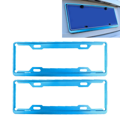 2 PCS Car License Plate Frames Car Styling License Plate Frame Aluminum Alloy Universal License Plate Holder Car Accessories(Blue) - License Plate Covers & Frames by PMC Jewellery | Online Shopping South Africa | PMC Jewellery | Buy Now Pay Later Mobicred