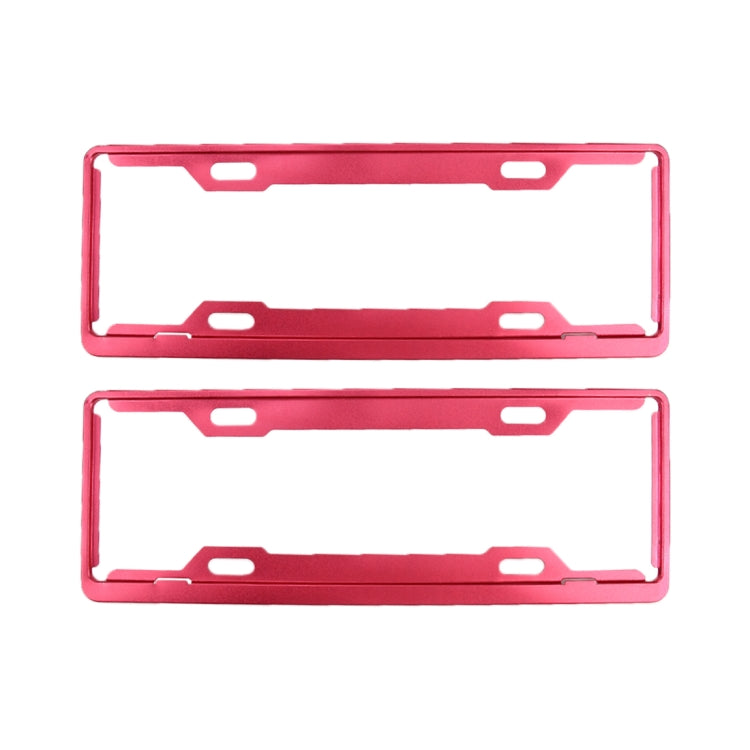 2 PCS Car License Plate Frames Car Styling License Plate Frame Aluminum Alloy Universal License Plate Holder Car Accessories(Red) - License Plate Covers & Frames by PMC Jewellery | Online Shopping South Africa | PMC Jewellery | Buy Now Pay Later Mobicred