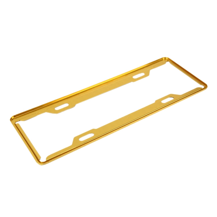 2 PCS Car License Plate Frames Car Styling License Plate Frame Aluminum Alloy Universal License Plate Holder Car Accessories(Yellow) - License Plate Covers & Frames by PMC Jewellery | Online Shopping South Africa | PMC Jewellery | Buy Now Pay Later Mobicred