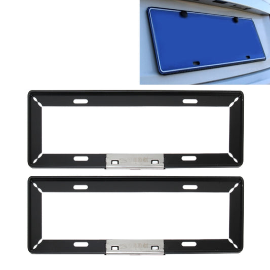 2 PCS Simple and Beautiful Car License Plate Frame Holder Universal License Plate Holder Car Accessories(Black) - License Plate Covers & Frames by PMC Jewellery | Online Shopping South Africa | PMC Jewellery | Buy Now Pay Later Mobicred