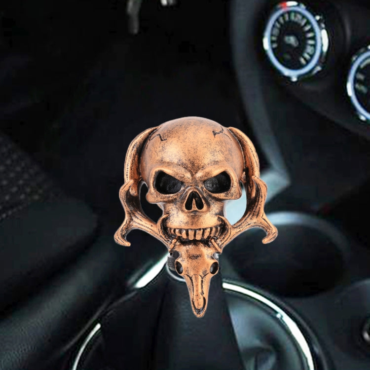 Universal Vehicle Car Creative Skull Double Heads Shaped Shifter Cover Manual Automatic Gear Shift Knob (Bronze) - Shift Knob by PMC Jewellery | Online Shopping South Africa | PMC Jewellery | Buy Now Pay Later Mobicred