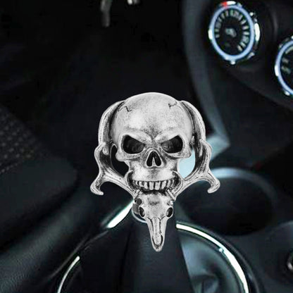 Universal Vehicle Car Creative Skull Double Heads Shaped Shifter Cover Manual Automatic Gear Shift Knob (Silver) - Shift Knob by PMC Jewellery | Online Shopping South Africa | PMC Jewellery | Buy Now Pay Later Mobicred