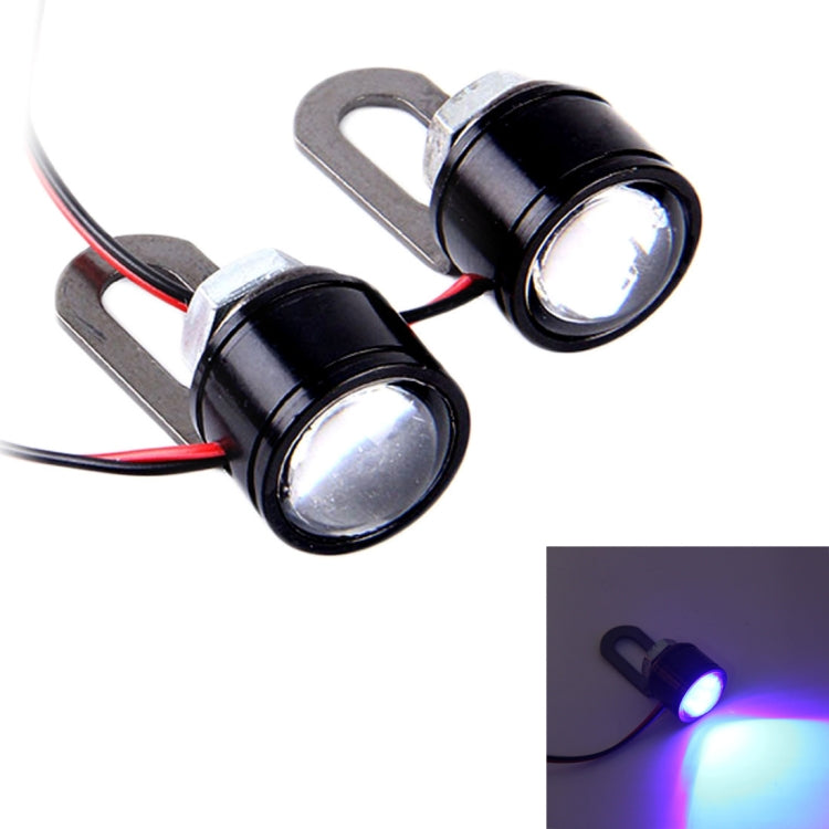 2 PCS 12V 3W  Blue Light Eagle Eyes LED Strobe Light For Motorcycle ，Wire Length: 90cm - Eagle Eye Lights by PMC Jewellery | Online Shopping South Africa | PMC Jewellery