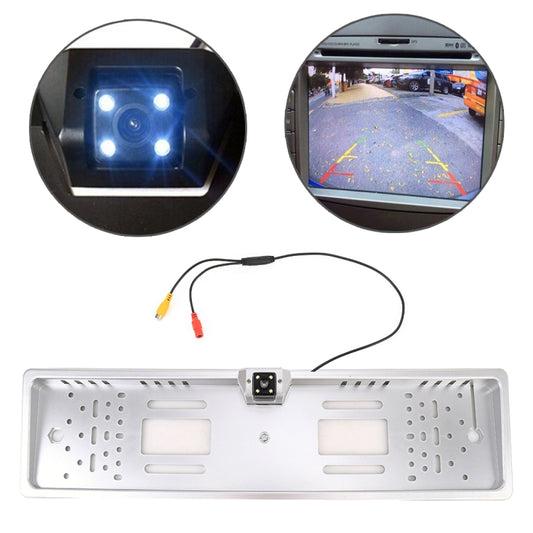 JX-9488 720x540 Effective Pixel NTSC 60HZ CMOS II Universal Waterproof Car Rear View Backup Camera with 2W 80LM 5000K White Light 4LED Lamp, DC 12V, Wire Length: 4m(Silver) - Rear View Cameras by PMC Jewellery | Online Shopping South Africa | PMC Jewellery | Buy Now Pay Later Mobicred