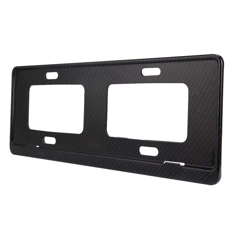 2 PCS Car License Plate Carbon Fiber Bracket Frame Holder Stand Mount(Black) - License Plate Covers & Frames by PMC Jewellery | Online Shopping South Africa | PMC Jewellery | Buy Now Pay Later Mobicred