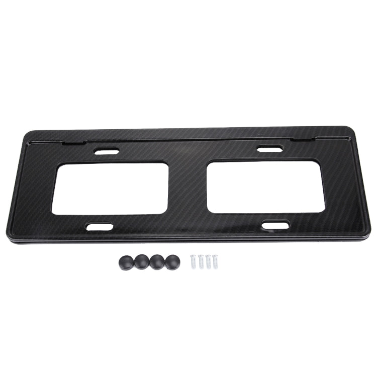 2 PCS Car License Plate Carbon Fiber Bracket Frame Holder Stand Mount(Black) - License Plate Covers & Frames by PMC TechLife | Online Shopping South Africa | PMC TechLife | Buy Now Pay Later Mobicred