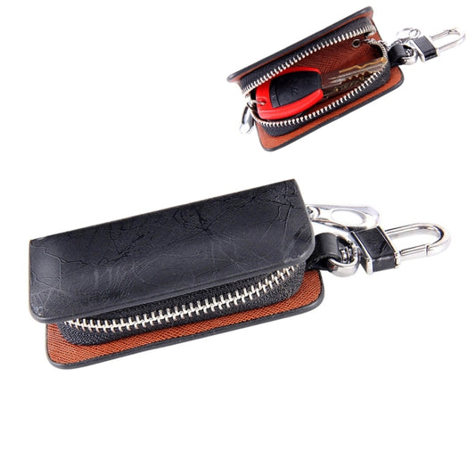 Universal Leather Roots Texture Waist Hanging Zipper Wallets Key Holder Bag (No Include Key)(Black) - Car Key Cases by PMC Jewellery | Online Shopping South Africa | PMC Jewellery | Buy Now Pay Later Mobicred