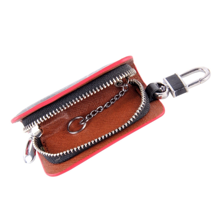 Universal Leather Roots Texture Waist Hanging Zipper Wallets Key Holder Bag (No Include Key)(Red) - Car Key Cases by PMC Jewellery | Online Shopping South Africa | PMC Jewellery | Buy Now Pay Later Mobicred