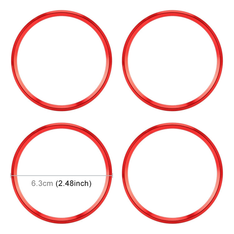 4 PCS Car Metal Wheel Hub Decoration Ring for BMW 5 Series 2018 (Red) - Wheels Tires & Parts by PMC Jewellery | Online Shopping South Africa | PMC Jewellery | Buy Now Pay Later Mobicred