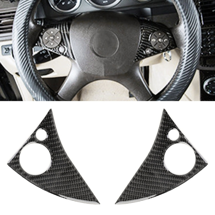 2 PCS Car Steering Wheel Button Carbon Fiber Decorative Sticker for Mercedes-Benz W204 2007-2010 - Car Interior Mouldings by PMC Jewellery | Online Shopping South Africa | PMC Jewellery | Buy Now Pay Later Mobicred