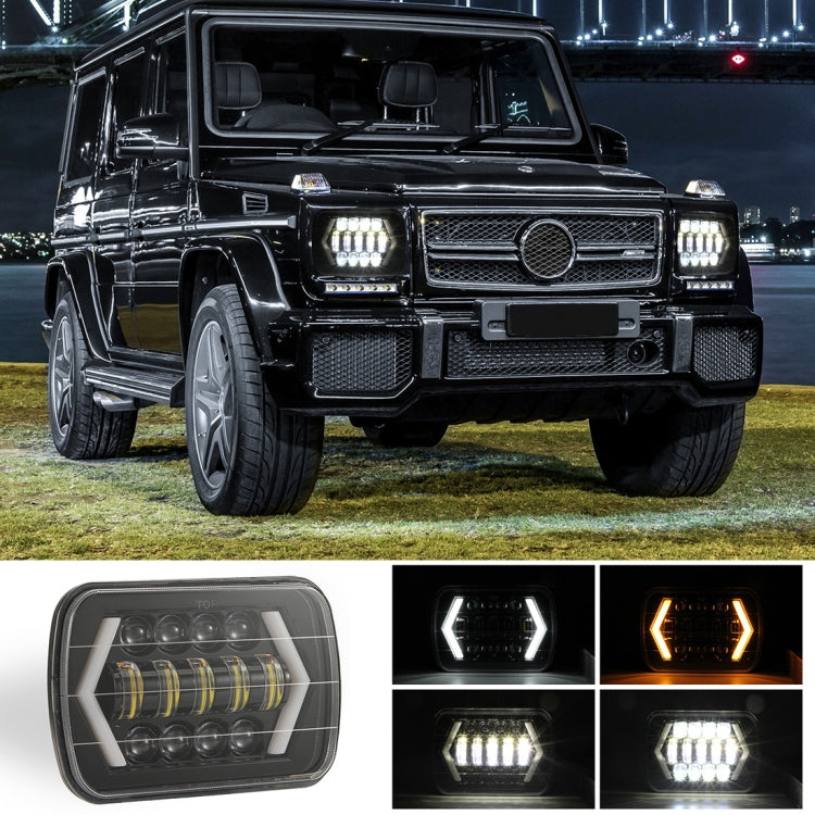 7 inch H4 DC 9V-30V 3000LM 6000K 30W IP67 8LED Lamp Beads Car Square Shape LED Headlight Lamps for Jeep Wrangler - Work Lights by PMC Jewellery | Online Shopping South Africa | PMC Jewellery | Buy Now Pay Later Mobicred