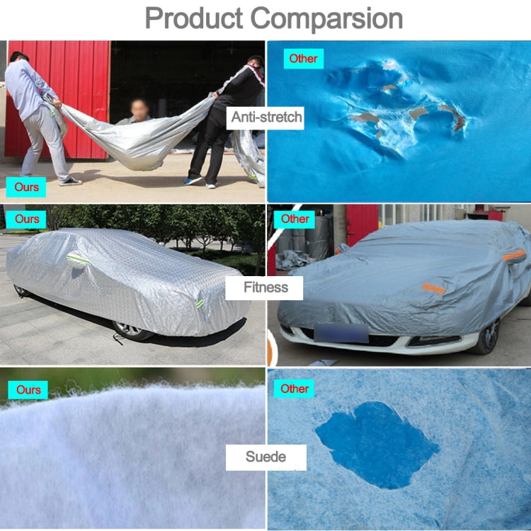 Aluminum Film PEVA Cotton Wool Anti-Dust Waterproof Sunproof Anti-frozen Anti-scratch Heat Dissipation SUV Car Cover with Warning Strips, Fits Cars up to 4.8m(187 inch) in Length - Aluminum Film PEVA by PMC Jewellery | Online Shopping South Africa | PMC Jewellery | Buy Now Pay Later Mobicred