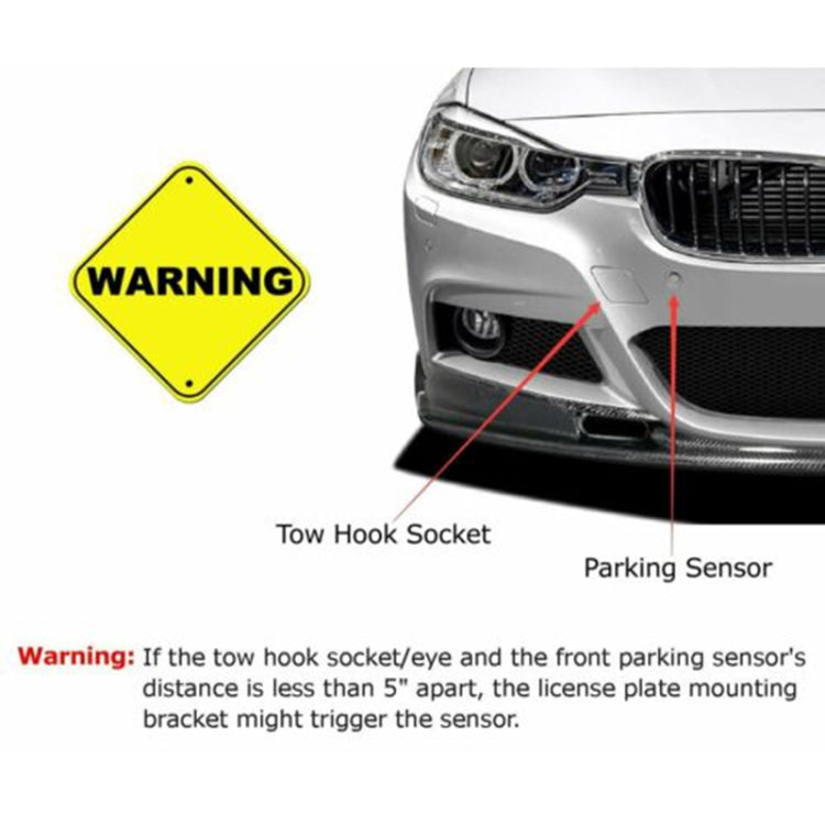 Car Front Bumper Tow Hook License Plate Mounting Bracket Holder for Mitsubishi Lancer-ex - License Plate Covers & Frames by PMC Jewellery | Online Shopping South Africa | PMC Jewellery | Buy Now Pay Later Mobicred