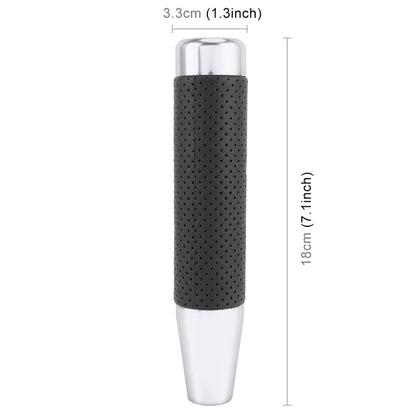 Metal Leather Long Column Car Shift Knob, Size: 18x3.3cm (Silver) - Shift Knob by PMC Jewellery | Online Shopping South Africa | PMC Jewellery | Buy Now Pay Later Mobicred