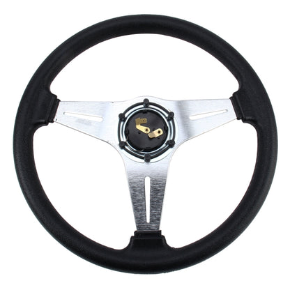 35cm PU Racing Sport Hand Wheel Car Modified Steering Wheel(Silver) - Steering Wheel Accessories by PMC Jewellery | Online Shopping South Africa | PMC Jewellery | Buy Now Pay Later Mobicred