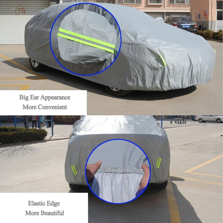 PVC Anti-Dust Sunproof Sedan Car Cover with Warning Strips, Fits Cars up to 4.5m(176 inch) in Length - PE Material by PMC Jewellery | Online Shopping South Africa | PMC Jewellery | Buy Now Pay Later Mobicred