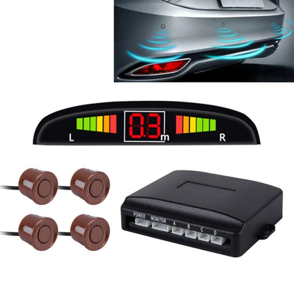 Car Buzzer Reverse Backup Radar System - Premium Quality 4 Parking Sensors Car Reverse Backup Radar System with LCD Display(Brown) - Radar Detectors by PMC Jewellery | Online Shopping South Africa | PMC Jewellery | Buy Now Pay Later Mobicred