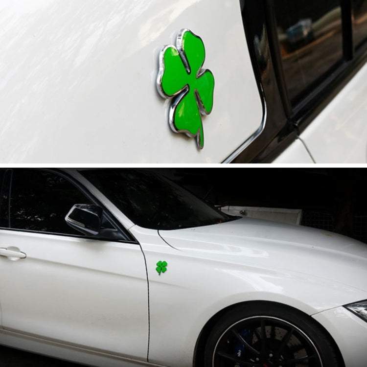 Four Leaf Clover Herb Luck Symbol Badge Emblem Labeling Sticker Styling Car Dashboard  Decoration, Size: 7.5*6cm - 3D Metal Sticker by PMC Jewellery | Online Shopping South Africa | PMC Jewellery