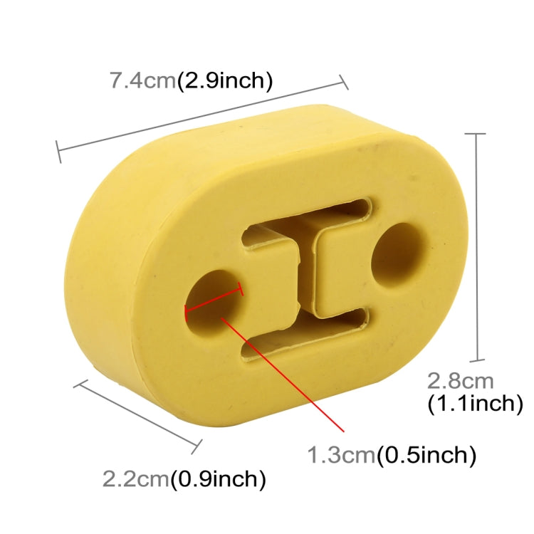 Universal Car Two Holes Adjustable Rubber Mounting Bracket Exhaust Tube Hanging Rubber Tube Car Exhaust Pipe Hanging Shackle Hanging Exhaust Hanging From Ear(Yellow) - Exhaust Pipes by PMC Jewellery | Online Shopping South Africa | PMC Jewellery | Buy Now Pay Later Mobicred