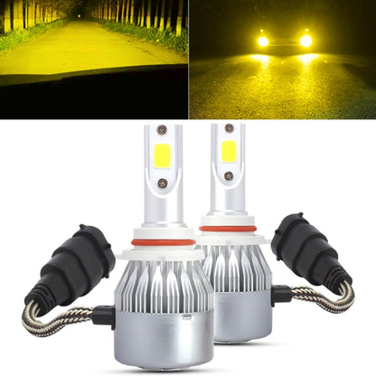 2 PCS 9006 18W 1800 LM 3000K IP68 Casnbus Constant Current Car LED Headlight with 2 COB Lamps, DC 9-36V(Gold Light) - LED Headlamps by PMC Jewellery | Online Shopping South Africa | PMC Jewellery | Buy Now Pay Later Mobicred