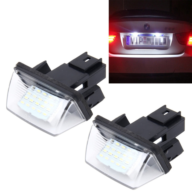 2 PCS License Plate Light with 24 SMD-3528 Lamps for Peugeot Citroen(White Light) - License Plate Lights by PMC Jewellery | Online Shopping South Africa | PMC Jewellery | Buy Now Pay Later Mobicred