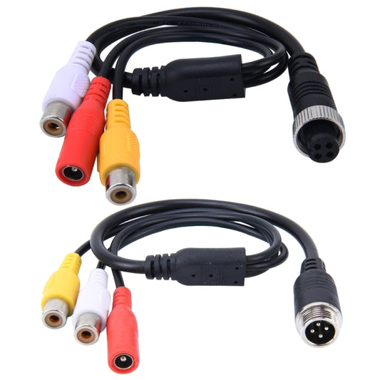 2 PCS 1 in 3 Ways Car Auto Monitor Camera DVR Male and Female 4 Pin Video Power Extension Cable Cord, Length: 34cm - DIY Cables by PMC Jewellery | Online Shopping South Africa | PMC Jewellery | Buy Now Pay Later Mobicred