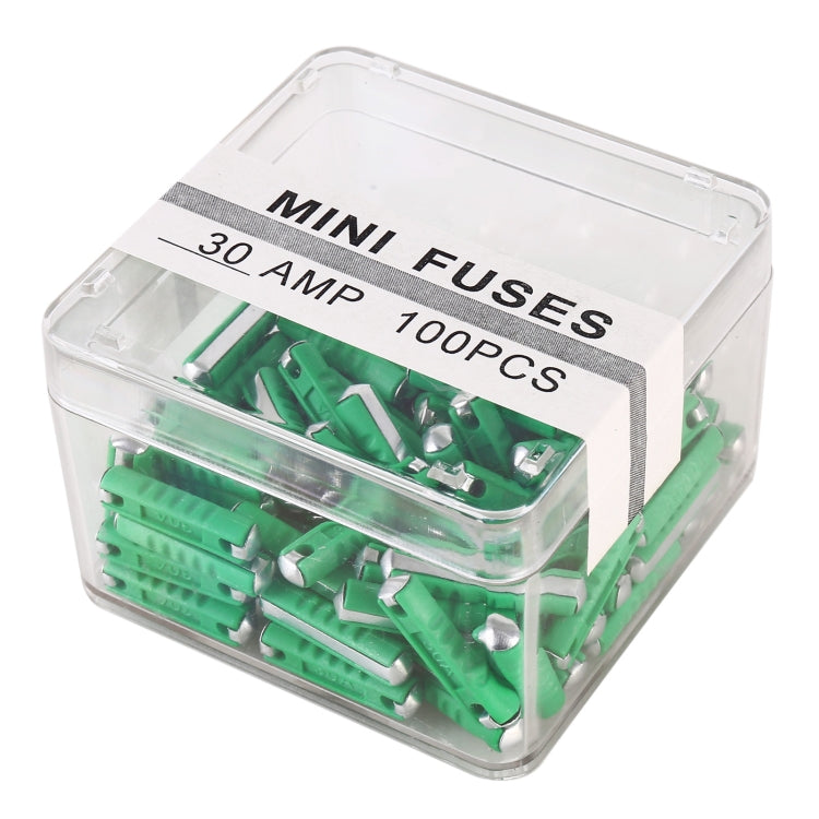 100 PCS Car Auto Fuse European Automotive Fuse (30A Green) - Fuse by PMC Jewellery | Online Shopping South Africa | PMC Jewellery