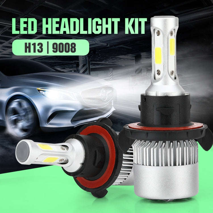 2 PCS S2 H13 / 9008 18W 6000K 1800LM IP65 2 COB LED Car Headlight Lamps, DC 9-30V(Cool White) - LED Headlamps by PMC Jewellery | Online Shopping South Africa | PMC Jewellery | Buy Now Pay Later Mobicred