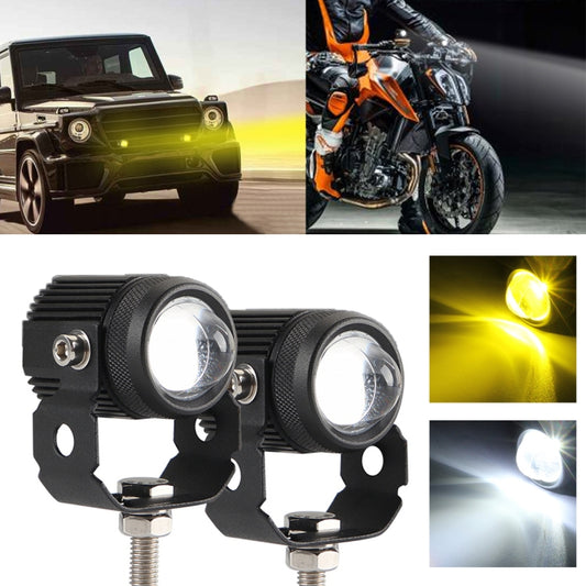 2 PCS DC9-36V / 20W / 6000K / 3000K / 2000LM Motorcycles Double Color Headlights / Fog Light - Headlights by PMC Jewellery | Online Shopping South Africa | PMC Jewellery | Buy Now Pay Later Mobicred