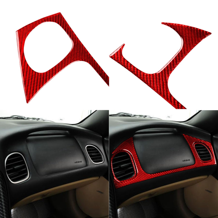 3 in 1 Carbon Fiber Car Front Passenger Seat Air Outlet Sticker Kits for Chevrolet Corvette C5 1998-2004, Left Drive(Red) - Car Interior Mouldings by PMC Jewellery | Online Shopping South Africa | PMC Jewellery | Buy Now Pay Later Mobicred