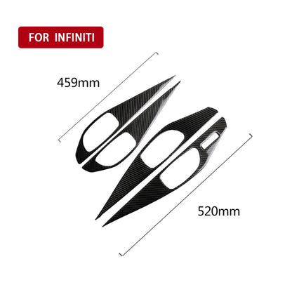 4 PCS Car Carbon Fiber Door Inner Handle Panel Decorative Sticker for Infiniti Q50 2014-2020, Left Drive - Car Interior Mouldings by PMC Jewellery | Online Shopping South Africa | PMC Jewellery | Buy Now Pay Later Mobicred