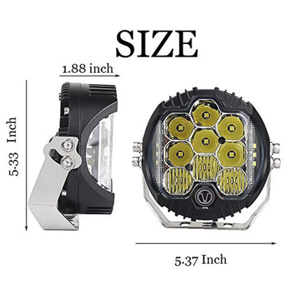 5 inch DC12V-24V 5000LM 6500K 50W Car LED Headlight for Jeep Wrangler / Harley - LED Headlamps by PMC Jewellery | Online Shopping South Africa | PMC Jewellery | Buy Now Pay Later Mobicred