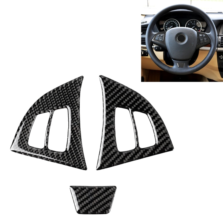 3 in 1 Car Carbon Fiber Solid Color Steering Wheel Button Decorative Sticker for BMW E70 2008-2013 X5, Left and Right Drive Universal - Car Interior Mouldings by PMC Jewellery | Online Shopping South Africa | PMC Jewellery | Buy Now Pay Later Mobicred