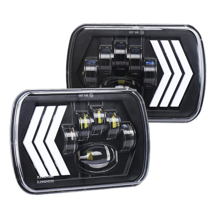 2 PCS 5X7 inch Car Modified Red Background LED Square Headlamp for Jeep Wrangler - Work Lights by PMC TechLife | Online Shopping South Africa | PMC TechLife | Buy Now Pay Later Mobicred
