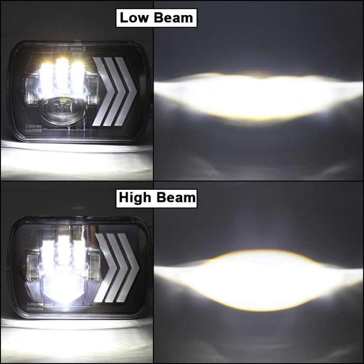2 PCS 5X7 inch Car Modified Red Background LED Square Headlamp for Jeep Wrangler - Work Lights by PMC TechLife | Online Shopping South Africa | PMC TechLife | Buy Now Pay Later Mobicred