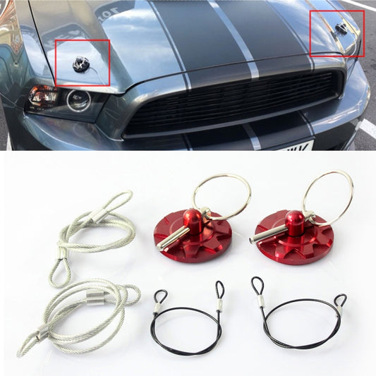 XH-6049 Car Universal Modified Racing Punch-free Aluminum Engine Hood Lock Cover(Red) - Locks & Hasps by PMC Jewellery | Online Shopping South Africa | PMC Jewellery | Buy Now Pay Later Mobicred