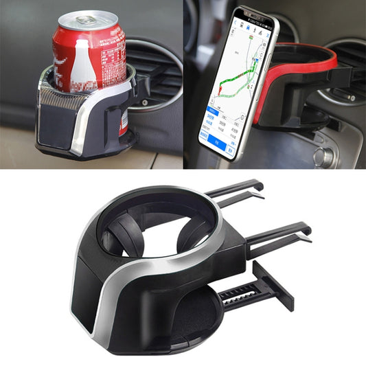 2 in 1 Car Air Outlet Magnetic Mount Beverage Cup Stand Phone Holder(Silver) - Car Drink Holders by PMC Jewellery | Online Shopping South Africa | PMC Jewellery | Buy Now Pay Later Mobicred