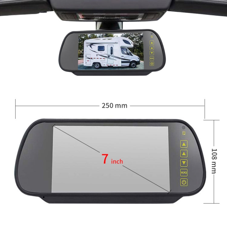 PZ475 Car Waterproof 170 Degree Brake Light View Camera + 7 inch Rearview Monitor for Volkswagen Crafter - Rear View Cameras by PMC Jewellery | Online Shopping South Africa | PMC Jewellery | Buy Now Pay Later Mobicred