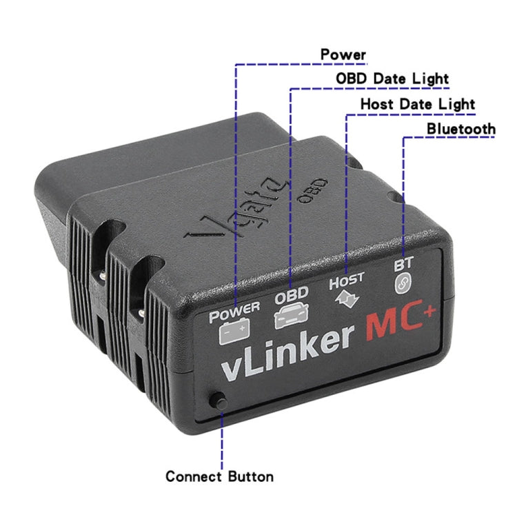 Vgate VLINKER MC+ V2.2 Bluetooth 4.0 Car OBD Fault Diagnosis Detector - free shipping - PMC TechLife - Order now!