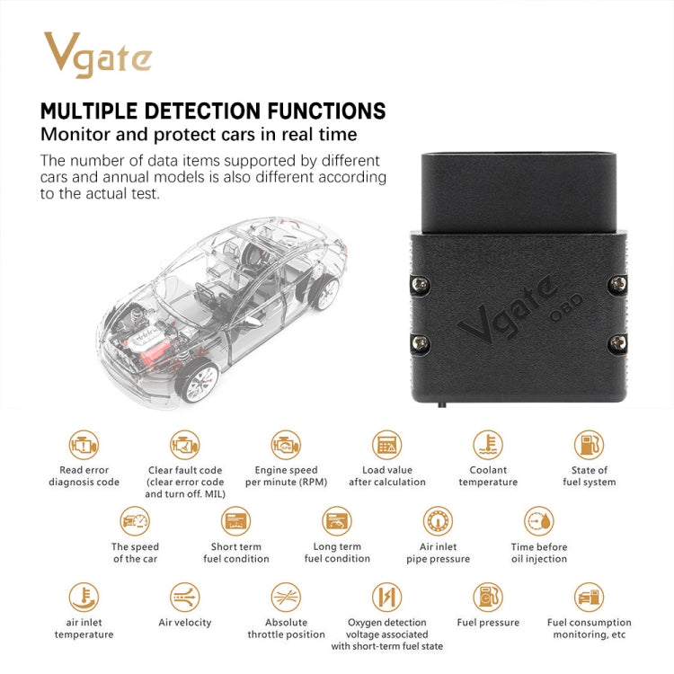 Vgate VLINKER MC+ V2.2 Bluetooth 4.0 Car OBD Fault Diagnosis Detector - free shipping - PMC TechLife - Order now!