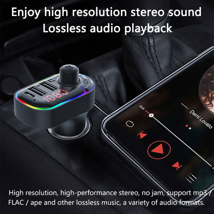 C12 Multifunctional Car Dual USB Charger Bluetooth FM Transmitter with Atmosphere Light - Bluetooth Car Kits by PMC TechLife | Online Shopping South Africa | PMC TechLife | Buy Now Pay Later Mobicred