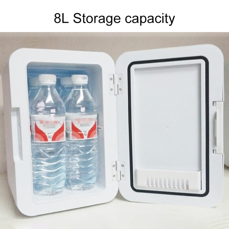 8L 37-48W Tempered Glass Panel Car / Home Mini Refrigerator US Plug(Silver) - Refrigerators by PMC TechLife | Online Shopping South Africa | PMC TechLife | Buy Now Pay Later Mobicred