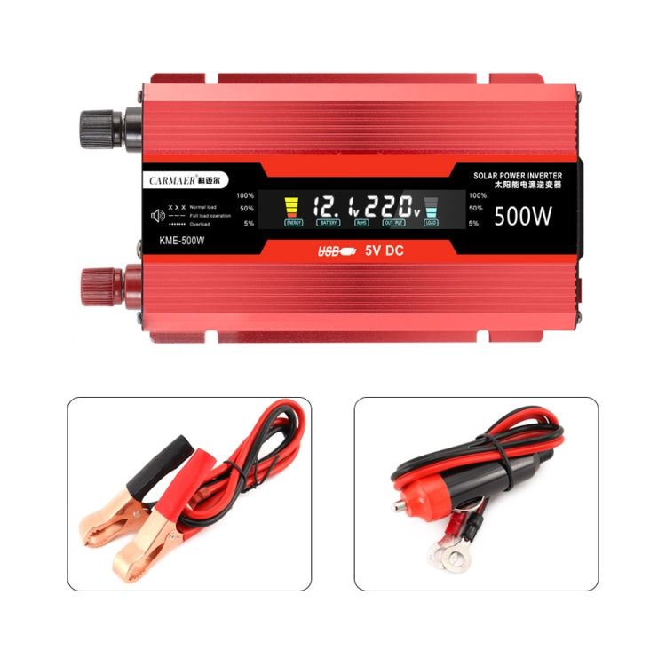 Carmaer Universal 12V to 220V 500W Car LCD Display Inverter Household Power Converter - Modified Square Wave by PMC Jewellery | Online Shopping South Africa | PMC Jewellery | Buy Now Pay Later Mobicred