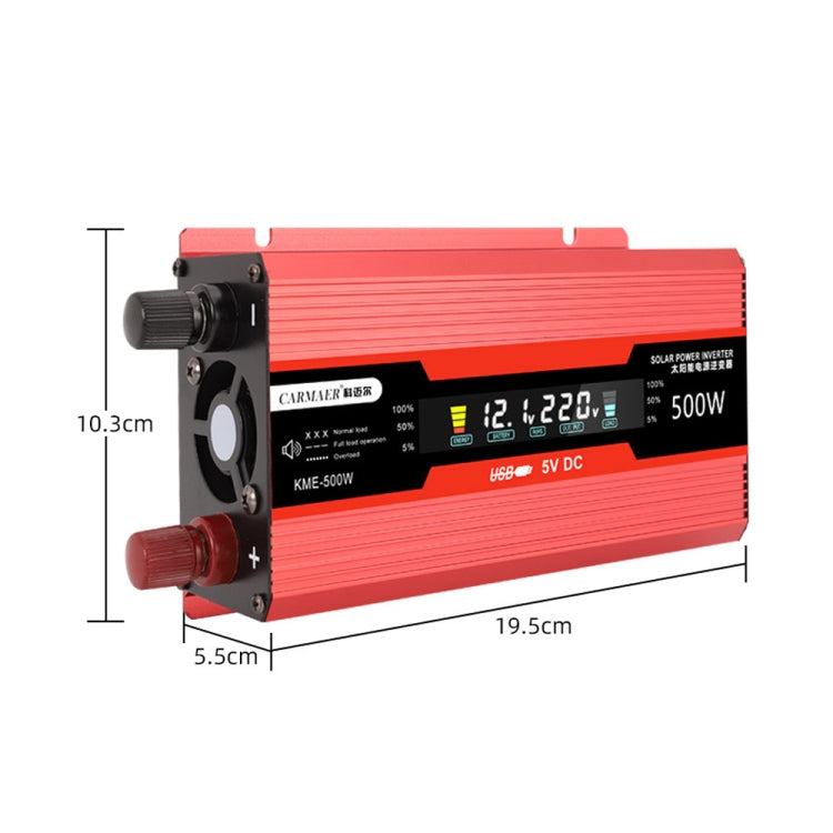 Carmaer Universal 12V to 220V 500W Car LCD Display Inverter Household Power Converter - Modified Square Wave by PMC Jewellery | Online Shopping South Africa | PMC Jewellery | Buy Now Pay Later Mobicred