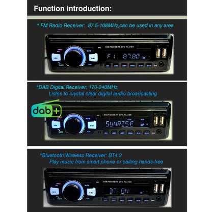 1-Din Car DAB Radio Player Stereo System FM Receiver, Support Bluetooth & U Disk & MP3 & TF Card - Car MP3 & MP4 & MP5 by PMC Jewellery | Online Shopping South Africa | PMC Jewellery | Buy Now Pay Later Mobicred