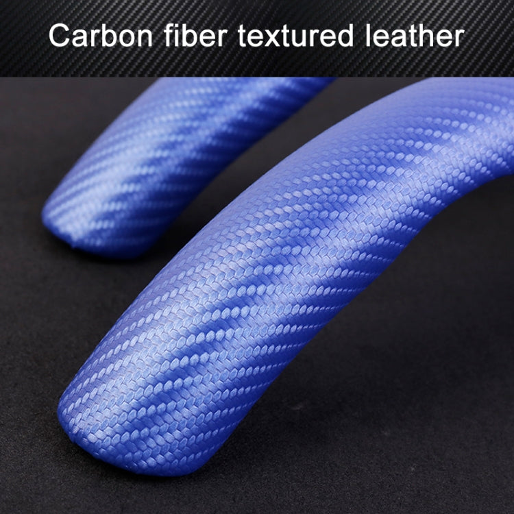 Car Universal Carbon Fiber Texture Leather Steering Wheel Cover (Black) - Steering Wheel Accessories by PMC TechLife | Online Shopping South Africa | PMC TechLife | Buy Now Pay Later Mobicred